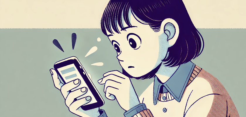 スマホを操作する女性